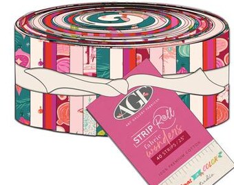 Art Gallery Christmas in Color Strip Roll, Fabric Strips, Holiday Santa Claus, Jelly Roll, J18