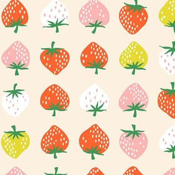 Kimberly Kight Strawberry Shell RS3084-11, Ruby Star Society for Moda Fabric, Retro Kitsch, 100% Cotton Fabric
