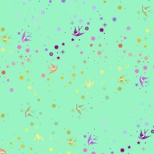 Tula Pink Fabric Pinkerville Fairy Dust PWTP133 Frolic, Free Spirit, 100% Cotton, FS05-A