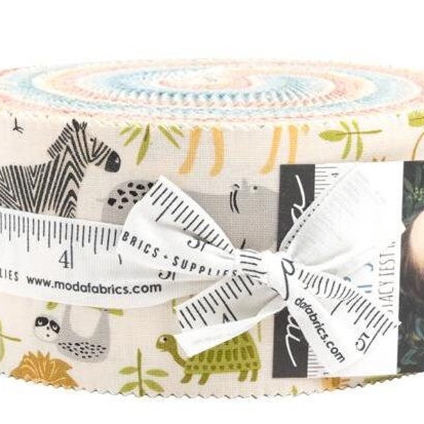 Noah's Ark Fabric Jelly Roll, 2.5" Fabric Strips, Stacy Iest Hsu for Moda Fabric, Baby Nursery, 20870JR, J04