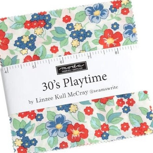 PRE-ORDER, 30's Playtime Charm Pack, 5" Squares, Moda Fabrics, Vintage Reproduction, 33750PP, May 2024 Release