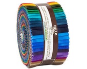 Cloud Cover Dark, Roll Up, Robert Kaufman, Precut Fabric Quilting Strips, Sevenberry, RU-931-40, J05, CL
