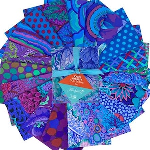 Kaffe Fassett Classics Plus Royal Fat Quarter Bundle, 20pc, Free Spirit Fabric, Precut Cotton Fabric, FB4FQGP.ROYAL, F22