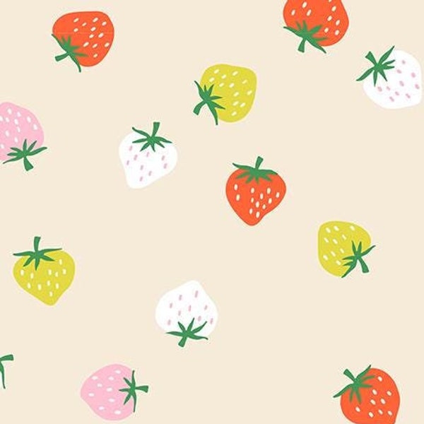 Kimberly Kight Strawberry Shell RS3085-11, Ruby Star Society, Moda Fabric, Retro Kitsch, 100% Cotton Fabric