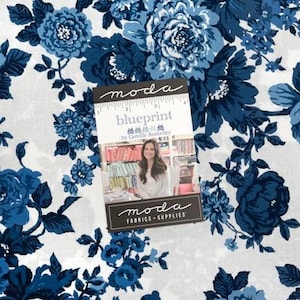 PRE-ORDER, Moda Blueprint Layer Cake, 10&quot; Fabric Squares, Camille Roskelley Fabric, Navy Floral, 55330LC, December 2025 Release