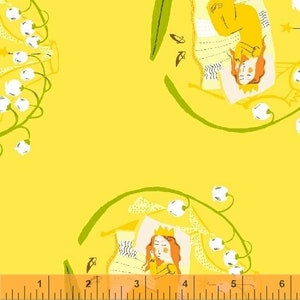 OOP FQ Remnant 18&quot; x 22&quot; Fabric Remnant 30&quot; x 44&quot; Heather Ross Fabric, Far Far Away 2, 51198-4, Windham, 100% Cotton, #R-2091