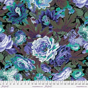 Kaffe Fassett Collective February 2023, Floral Burst, PWPJ029 Purple, Philip Jacobs Fabric, Free Spirit, 100% Cotton, #KC664