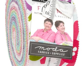 Pick Me Jelly Roll by Moda  2.5" Fabric Strips, Me and My Sister Fabric, Bright Floral, 22490JR, J04