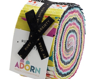 Jelly Roll Adorn par Ruby Star Society, tissu Moda, bandes de matelassage prédécoupées, RS1018JR, J06, J10