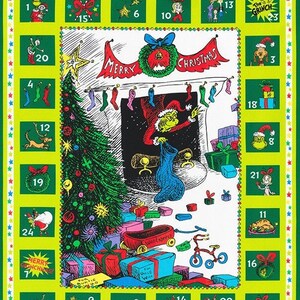 PRE-ORDER, Dr. Seuss How the Grinch Stole Christmas Holiday 24 Panel,  ADED-22565-223, Robert Kaufman Fabric, May 2024 Release 