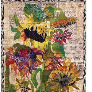 Sunflowers Collage Pattern, by Laura Heine, FWLHSUNFLOWERS