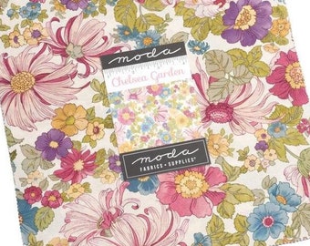 Chelsea Garden Fabric Layer Cake, 10" Fabric Squares, Floral Flowers, Moda Fabric, 33740LC, B30