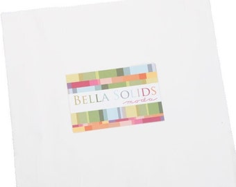 Moda Bella Solids White Layer Cake 10" Precut Fabric Quilting Cotton Squares 9900LC-98, B29