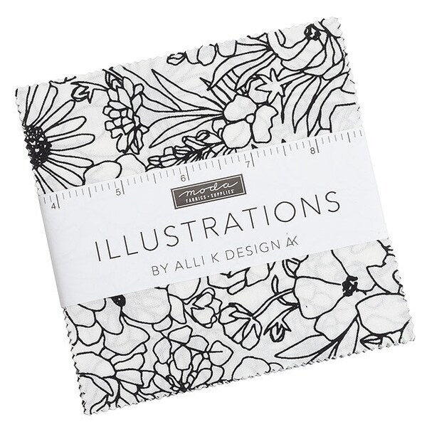 Illustrations, 5" Charm Pack, Moda Fabric, Precut Fabric Quilting Cotton Squares, 11500PP, SQ78