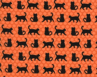 FINAL CUT SALE Midnight Magic 2, Cat Parade, 24102-14 Pumpkin, Halloween Fabric, April Rosenthal, Moda Fabric, 100% Cotton, #1649