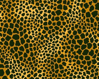 Laurel Burch Earth Song Leopard Spots Dark Gold Y4025-69, Clothworks Fabric, Animal Print, 100% Cotton, Quilting Fabric, #2651