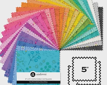 PRE-ORDER, Alison Glass Sun Print 2027 5" Fabric Squares, Andover Fabric, Charm Pack, 5-SP27-42, January 2027 Release