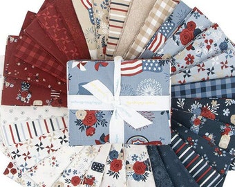 Red White And True Off White Pinwheels Yardage by Dani Mogstad for