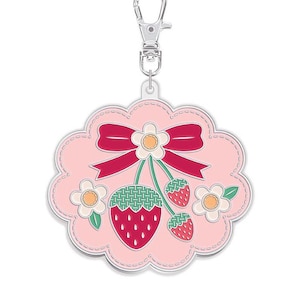 PRE-ORDER, Lori Holt Strawberry Crush Enamel Happy Charm, Riley Blake Fabric, ST-48381, March 2026 Release