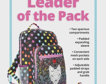 By Annie Leader of the Pack Pattern, Backpack Bag Pattern, Modern Quilting Pattern, PBA 315