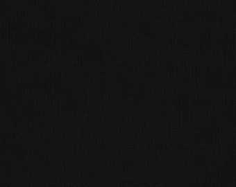 Black Kona Cotton Solid Fabric by Robert Kaufman K001-1019, Premium 100% Cotton Quilting Solids Basics Blender, #KONA1019