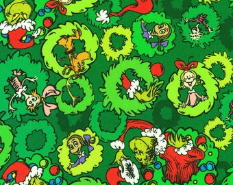 Dr. Seuss How the Grinch Stole Christmas Pine, ADED-22566-274, Robert Kaufman Fabric, 100% Cotton