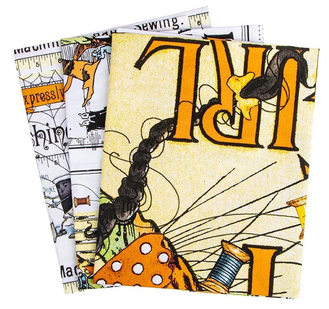 J. Wecker Frisch Scary Scraps Panel Bundle, 2 Panels and 1 Yard, Riley ...