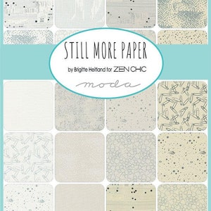 Still More Paper Charm Pack, 5&quot; Fabric Squares, Zen Chic for Moda Fabric, Low Volume Blenders, 1870PP, SQ71
