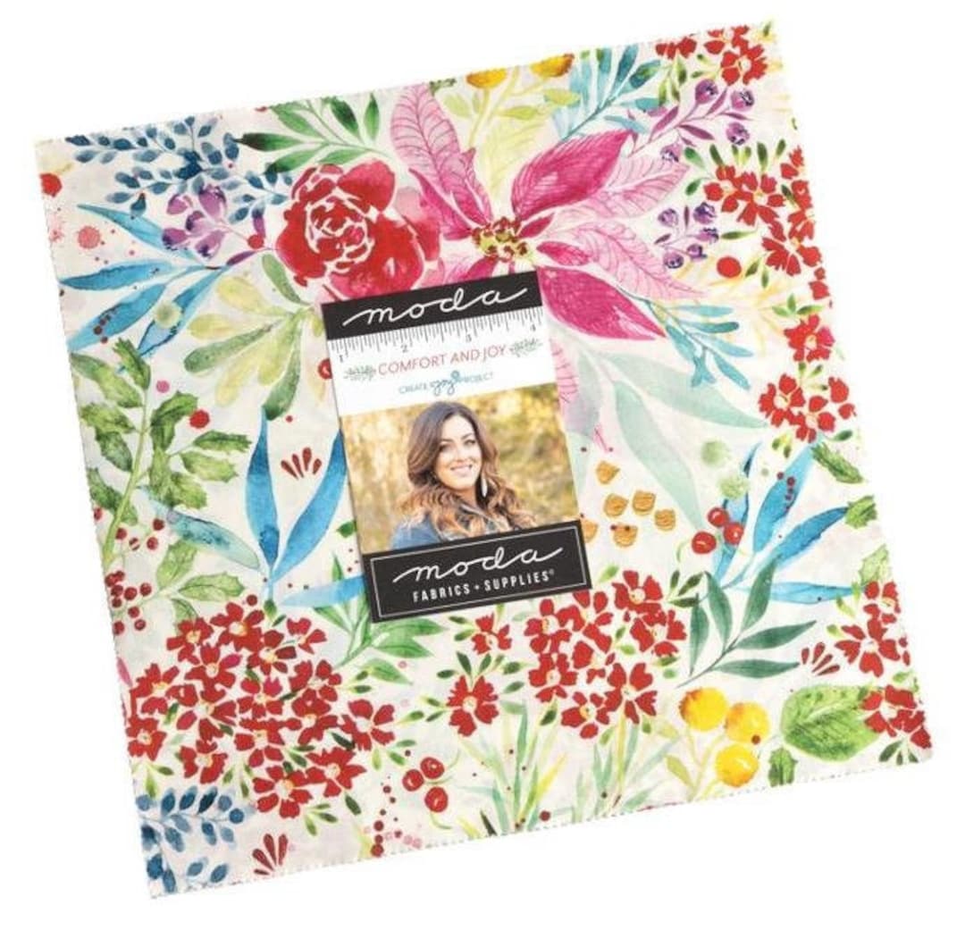 Moda Comfort and Joy Fabric Layer Cake, 10 Squares, Christmas Holidays