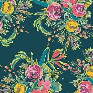 Bari J. Joie de Vivre Bouquet coquet JOI-89130, tissu pour galerie d'art, floral, tissu 100 % coton, #AG249