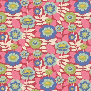 Tilda Wallflower Beverly Pink TIL100610, Tone Finnanger Fabric, 100% Cotton Fabric, #TIL610