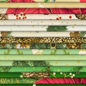 Robert Kaufman Holiday Flourish Forest Glen Roll Up, Christmas Holiday Fabric, Jelly Roll, RU-1402-40, J05