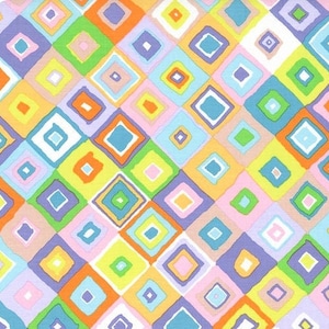 Kaffe Fassett Collective February 2024 Square Dance, PWGP203 Pastel, Free Spirit Fabric, 100% Cotton, #KC420-A