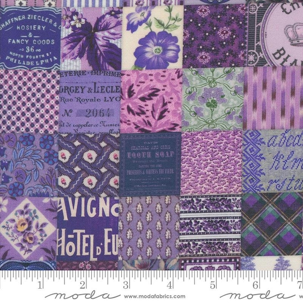 Cathe Holden Curated in Color Patchwork Purple, 7461-17, Moda Fabric, Vintage, 100% Cotton, #2750