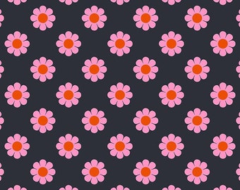 Meadow Star Honey Pie Soft Black RS4100-16, Ruby Star Society, Moda Fabric, Retro Vintage, 100% Cotton, #2711