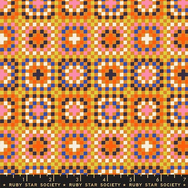 Meadow Star Granny Square Caramel RS4101-13, Ruby Star Society, Moda Fabric, Retro Vintage, 100% Cotton, #2712