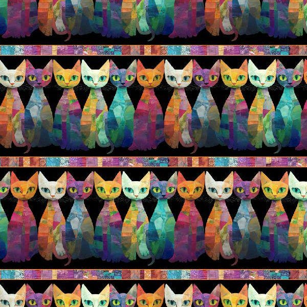 Sophisticat CAT-CD4005 Black by Timeless Treasures 100% Cotton Fabric, #W-137