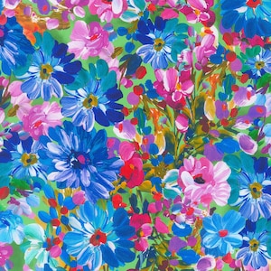 Painterly Petals Meadow, SRKD-22272-269 Park, Robert Kaufman Fabric, Floral Flowers, 100% Cotton, #2552