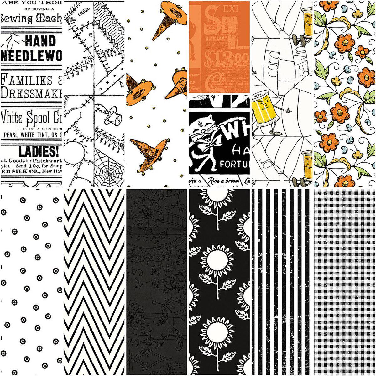 J. Wecker Frisch Scary Scraps 10" Stacker, Fabric Squares, Riley Blake ...