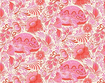 Tula Pink Besties No Rush, PWTP216 Blossom, Free Spirit Fabric, Turtles, 100% Cotton, #FS637