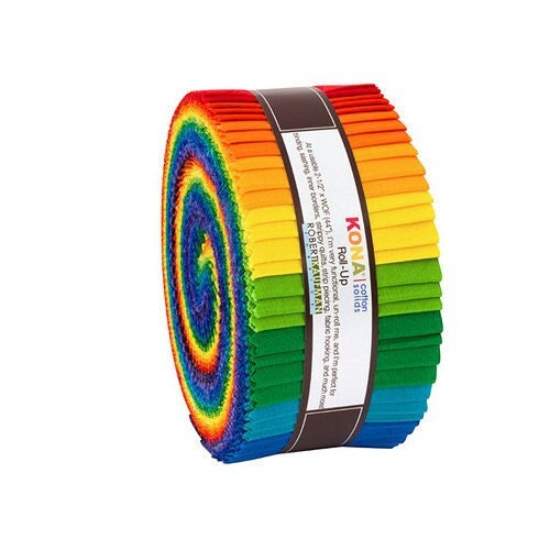 Kona Cotton Solids Bright Rainbow Roll up 2.5