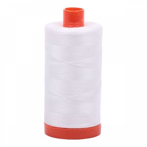 Aurifil Mako Cotton Thread Solid 50wt 1422yds Natural White 2021