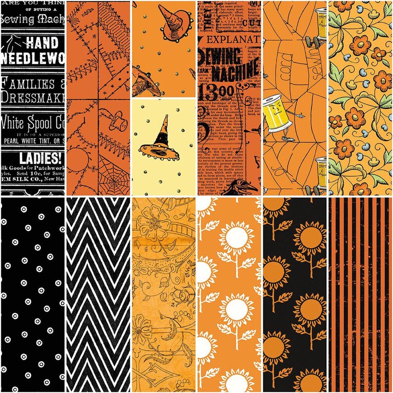 J. Wecker Frisch Scary Scraps 10" Stacker, Fabric Squares, Riley Blake ...