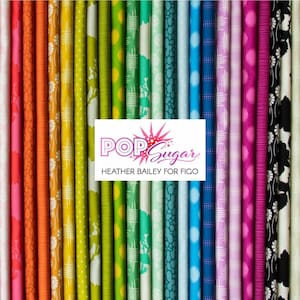 Figo Fabrics Heather Bailey Pop Sugar Half Yard Bundle, 30pc, Figo Fabrics, Modern Floral Flowers Fabric, HYBUNDLE.30