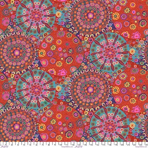 Kaffe Fassett Fabric Millefiore GP92 Red for Free Spirit, 100% Cotton, #KC388