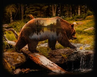 Hoffman Call of the Wild V5270-260-Grizzly 33" x 42" Digital Panel Hoffman Fabric, 100% Cotton, #2401