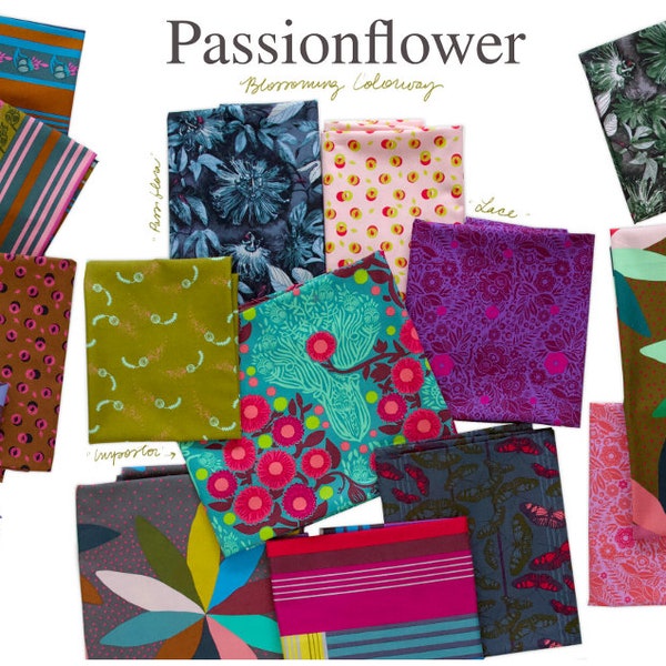 Anna Marie Horner Passionflower 10" Squares 42 pc. Quilting Cotton Fabric Free Spirit Entire Collection