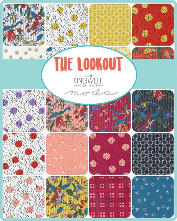 Jen Kingwell, the Lookout Jelly Roll, 2.5 Fabric Strips, Moda Fabric,  Quilting Cotton, 18210JR, J10 