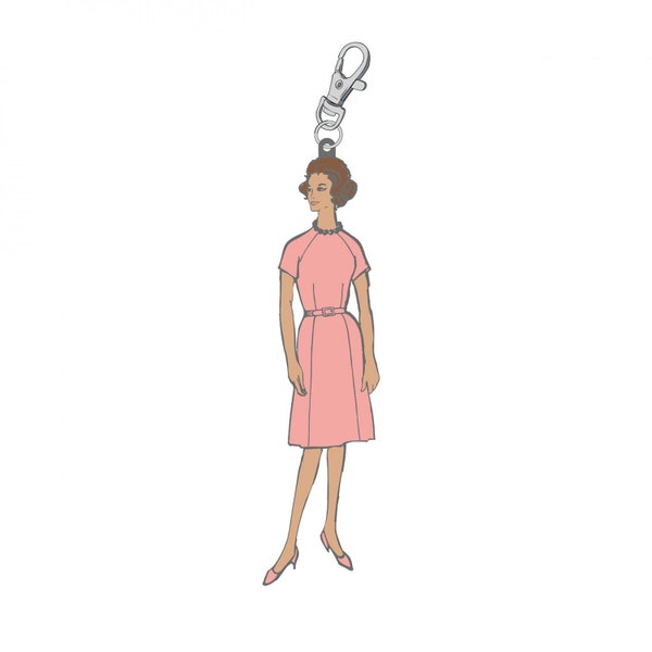 Breloque Lori Holt en émail rose vintage Lady, tirette, breloque My Happy Place, ST-22910 rose