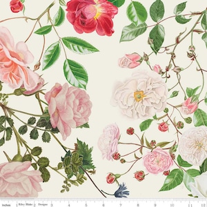 Floral Gardens CD14360 Cream, Royal Horticulture Society, Riley Blake Fabric, 100% Cotton, #2626